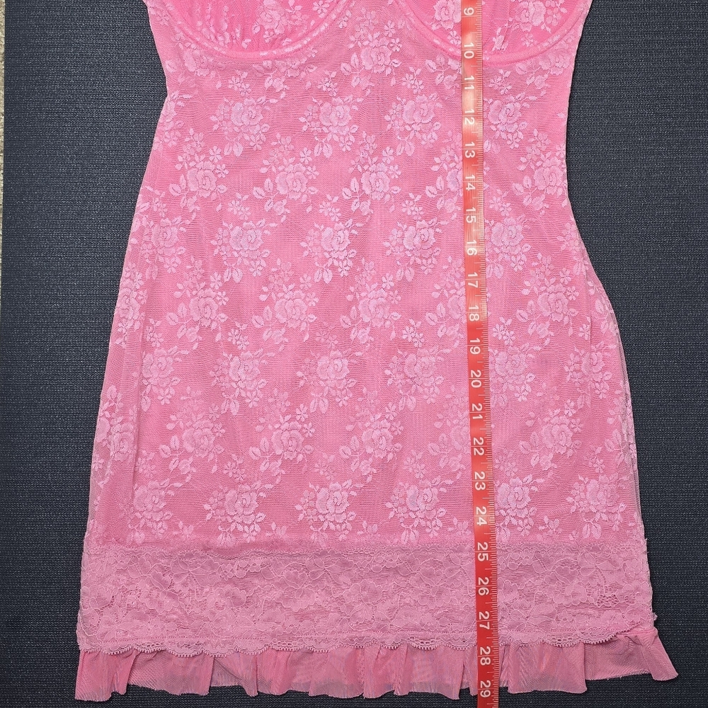 SOLD Outcast Pink Lace Mini Dress Large - Picture 7 of 9